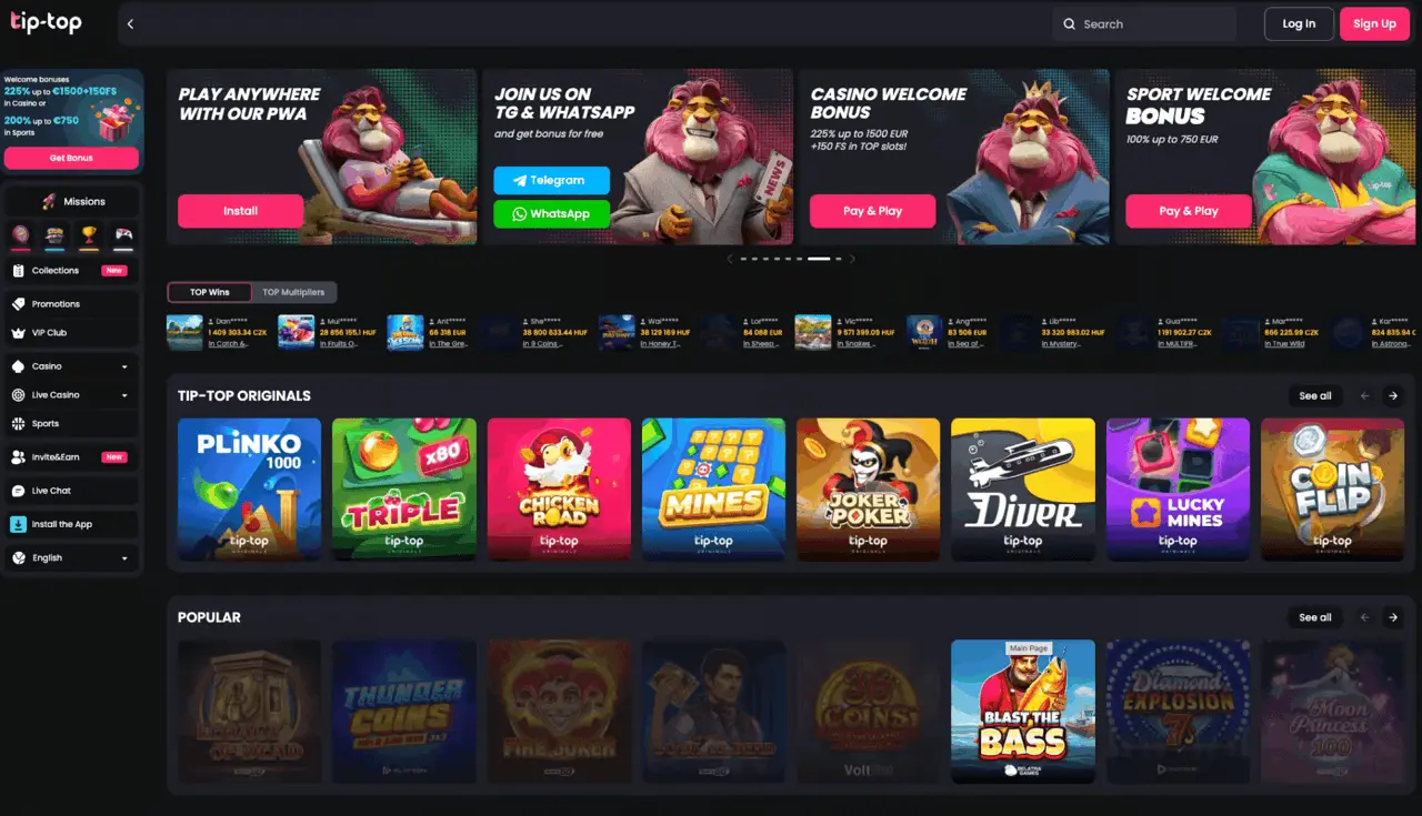 Tiptop App: De Ultieme Casino-Ervaring in Je Broekzak image 2